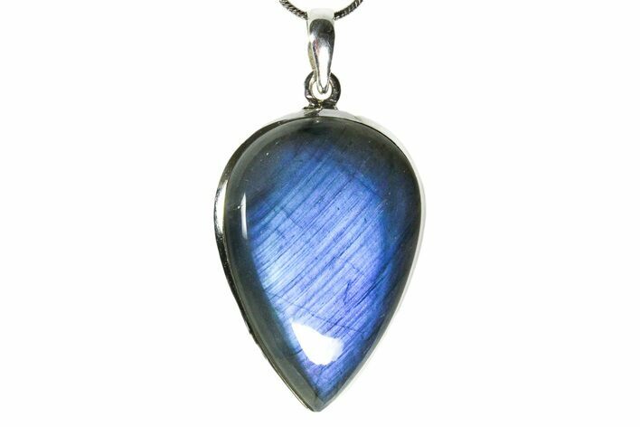 Brilliant Blue Labradorite Pendant with Chain #353889
